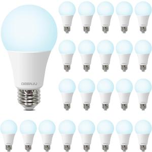 Light Bulbs, 100 Watt Equivalent LED Bulbs A19, 5000K Daylight Light Bulbs, E26 Standard Base, 1500 Lumens, Non-Dimmable, 13W Bright White LED Bulb for Bedroom Home Office, 24 Pack