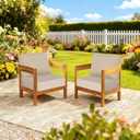 Sunbrella Outdoor Patio Chair Cushions Set, 23.5"x27" Outdoor Deep Seat Patio Cushions Set of 2,Water-Resistant Weather Resistant with YKK Zippers,Sunbrella Canvas Antique Beige