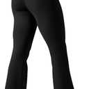 Women's Yoga Pants Bootcut Flare Leggings Flared Bell Bottom Leggings High Waisted Workout Pants Tummy Control (Black, XL)