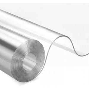 54 Inch x 15 ft Clear Vinyl Roll Sheet 30 Gauge Clear Plastic Roll Marine Vinyls Crystal Transparent Vinyl Sheeting for Window Boats Table Covering Greenhouse DIY Crafts Making Protective Film