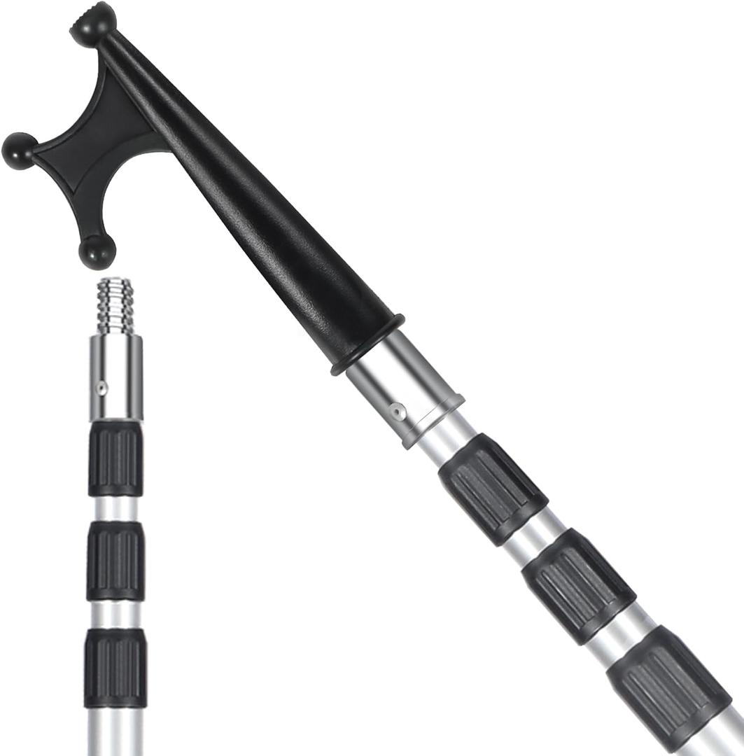 Boat Hooks for Docking,Telescoping Boat Hook,Sturdy and Lightweight Push Pole for Boat Accessories, 12ft-Silver