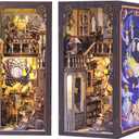 CUTEBEE Book Nook Kit - DIY Miniature House Kit for Adults and Teens, Dollhouse Booknook Tiny House Model Build Bookshelf Decor, Gifts for Family, Friends
