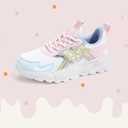 LUCKY STEP Girls Kid's Butterfly Running Sneaker Tennis Sparkle Mesh Athletic School Gym Lace-up Walking Shoes, Size 13 Kid