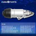 3.0L Aluminum Oil Cooler Filter Housing Compatible with 2006-2008 Audi A4 2006-2011 Audi A6 2009-2017 Audi Q5 Replace# 06E115405A 06E115405C 06E115405K