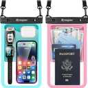 2 Pack Waterproof Phone Pouch - 10in Waterproof Phone Case with Lanyard, IPX8 Cell Phone Dry Bag Beach Essentials for iPhone 16 15 14 13 12 Pro Max, Galaxy S24+ S23 S22 S21 Series (Extra Large [10-inch])