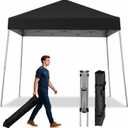 Canopy Tent, 10X10 FT Pop Up Canopy Outdoor Instant Tent Slant Legs with Carrying Bag, Portable Gazebo Shelter for Patio Deck Garden Beach (Black)