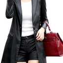Tanming womens Trench Coat (Small, Black)