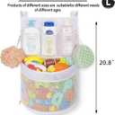 Ligereza Baby Bath Toy Organizer, quick drying and mould proof, Multiple-Suspension Bath Toy Holder, Large Capacity Multi Use Bathtub Toy Storage Bag1 Large, White