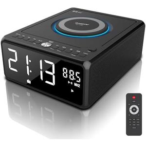 Gelielim CD Player Alarm Clock Radio Combo, Bluetooth CD Boombox, Qi Certified Fast Wireless Charger,Support CD/MP3/AUX/USB/FM Radio, CD Players for Home with Remote Control, Large Display, Dimmer Gelielim CD Player Alarm Clock Radio Combo, Bluetooth CD Boombox, Qi Certified Fast Wireless Charger,Support CD/MP3/AUX/USB/FM Radio, CD Players for Home with Remote Control, Large Display, Dimmer