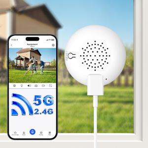 Window Camera No-Drill 2K Ultra HD Window Security Camera with 5G/2.4G WiFi, Enhanced Night Vision, AI Human Detection, Easy Glass Mount for Apartment, Condo, and Home Outdoor View (white 1 pack)