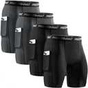 Niksa 4 Pack Compression Shorts Men with Pocket, Spandex Running Shorts Sport Athletic Workout Performance Underwear S