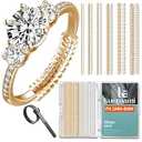 Ring Size Adjuster for Loose Rings, 12 Pack-6 Sizes Plastic Guards Jewelry Fitter Resizer, Invisible Coil Wrap Ring Tightener for Women and Men, Inserts Make Rings Smaller Without Resizing (Clear Gold)