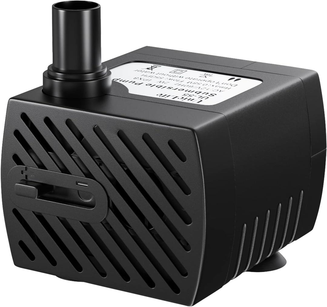 Uniclife Pet Replacement Pump 60 GPH 2W 2ft High Lift Quiet Pump for Smart Pet Fountains 12 V Compact Submersible Water Pump with 120 V Converter Adaptor for Nano Fish Tanks Bowls Up to 5 Gallons
