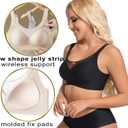 PRETTYWELL Wireless Bras for Women Molded Cup Comfort Push up Bra Mesh Seamless Full Coverage No Underwire Bra A to D Cup (Black, S)