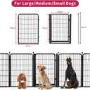 Dog Playpen, 40 inch 8 Panels Dog Fence with Extra Wide Gate, No-Tripped Pet Playpen Rustproof Dog Pen Indoor Puppy Playpen for Temporary Containment, Portable Pet Fence for RV Camping