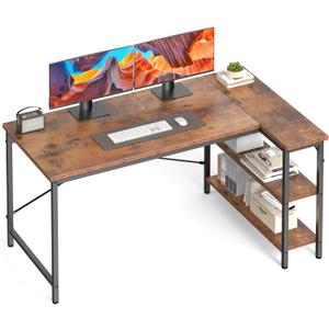 DUMOS L Shaped Computer Desk, 39" Gaming Corner Desks with Shelves