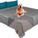 Ameritex Pet Bed Blanket Reversible 100% Waterproof Velvet Super Soft for Sofa and Bed (82x102 Inches, Light Grey+Grey)