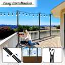 XDW-GIFTS String Light Poles with Fork for Outdoor, 4 Pack 9.8 FT Tall Metal Posts for Hanging String Lights Patio, Yard, Deck Light Holders Outside Lighting Poles for Backyard