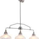 32.5" Modern Kitchen Island Lights with Alabaster Glass Shade, 3-Light Dining Room Lighting Fixtures Hanging, Transitional Multi Pendant Lighting, Brushed Nickel Finish
