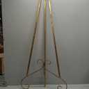 Deco 79 Metal Scroll Large Free Standing Adjustable Display Stand Easel with Chain Support, 22" x 21" x 46", Gold