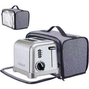 Toaster Cover with Base for 2 Slice Wide Slot, Compatible with Cuisinart, Small Bread Cover, Dust Covers with Zipper Closure (Cover Only)