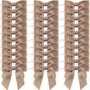 7Rainbows 30pcs Boutique 2.5" Vanilla Satin Ribbon Twist Tie Bows for Tying Up Packages Gift Wrapping