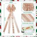 45 * 13Inch Christmas Tree Topper Bow Decoration, Giftable Large Glitter Tree Decoration Ornaments(Rose Gold)