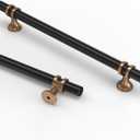 Asidrama 10 Pack 7 Inch(177mm) Champagne Bronze and Matte Black Kitchen Cabinet Handles, Cabinet Pulls Kitchen Cabinet Hardware Cupboard Handles Drawer Pulls (7" Hole Center)
