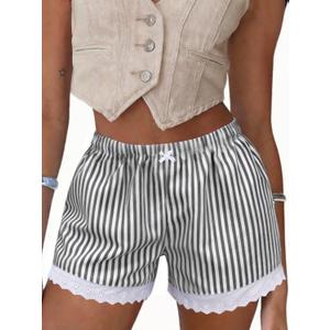 Boxer Shorts Gingham Shorts Y2K Beach Bottoms | Plaid Shorts Y2K Pajama Bottoms Two Pockets