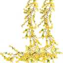 4pcs 23.6ft Forsythia Garland Artificial Flower Garlands Spring Garland for Mantle Fake Hanging Flower Vines Home Wall Home Party Wedding Indoor Outdoor Bedroom Wedding Decoration