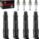 For Kawasaki Ninja ZX-14 ZX-10R ZX1000 ZX1400 ZG1400 2008-2024 4x Ignition Coils & Iridium Spark Plugs 21171-0005