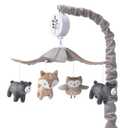 Lambs & Ivy Woodland Forest Gray/Tan Musical Baby Crib Mobile Soother Toy