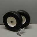 13x5.00-6" Flat Free Tire and Wheel Smooth Tire with Rim for Residential Lawn Mower Deck 36"-46" Garden Tractor | 3.25"-5.9" Centered Hub | Bore ID 3/4" 2PCS