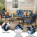 hyha 14Pcs Patio Cushion Covers, Stretch Outdoor Couch Cushion Covers, Washable Outdoor Chair/Sofa Slipcovers for Patio Furniture Cushions Protector with Elastic Bottom(Bluebell,Cover Only)