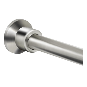 Chrsouly Tension Shower Curtain Rod, 1" Diameter 27"-73" Adjustable Shower Rod No Drill, Heavy Duty No Rust Shower Curtain Rods Spring Tension for Bathroom, Shower Stall, Nickel