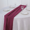 BEDDEB 29x120 Inches 5 Pack Burgundy Table Runner 10Ft Chiffon Table Runner for Wedding Sheer Table Runner Romantic Tulle Table Runner for Birthday Party Bridal Baby Shower Table Decoration