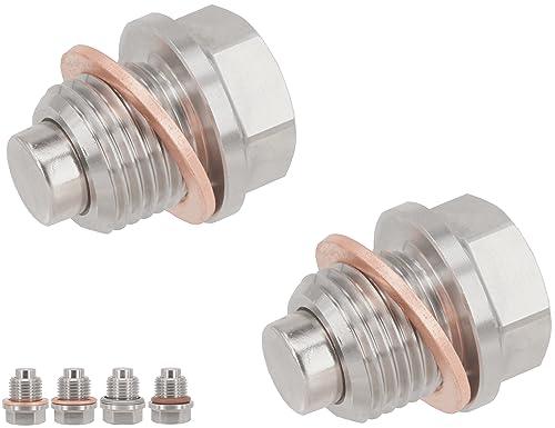 abczok 2PCS Stainless Steel Magnetic Hex Front Differential Oil Fill/Drain Plug fits Polaris Ace General Rzr Ranger Scrambler Sportsman Magnum ATV UTV Side By Side. Replace 2203739 2203738 DP018