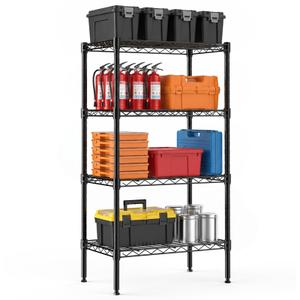 NEWBULIG 3-Tier Wire Storage Shelves, 200 lbs Heavy Duty Steel Rack, Black