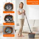 Collapsible Mop and Bucket Set, Spin Mop with Separate Dirty and Clean Water, 6 Replaceable Mopping Pads with Foldable Handle, Deep Cleaning Mops and Buckets for Household Use Floor Cleaning