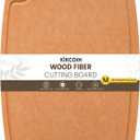Kikcoin Wood Cutting Board, Cutting Boards for Kitchen Dishwasher Safe Non-slip Chopping Board with Juice Groove, Wood Fiber Composite Cutting Board with Hanging Hole, 14.6"*10.8"