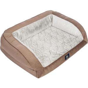 Serta Orthopedic Quilted Couch Dog Bed for Pets Chocolate Brown (Large)