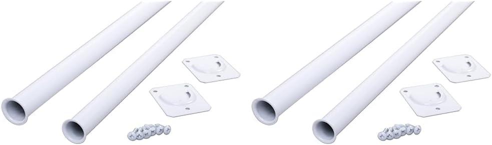 Closet Pro Heavy Duty Adjustable Rod Bundle - 30 by 48-Inch and 18 by 30-Inch, White