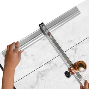 47.24in T-Shaped Glass Cutting Tool, Tile Cutters, Automatic Control Oiling, Nylon Pulley, Thickened Aluminum Alloy Blade Bar, Hard Steel Scale, for Thick Glass, T-Glass and Tile Cutting Inch Scale