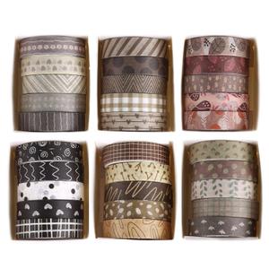 YUBX Basic Washi Tape Set 30 Rolls Plants Patterns Decorative Skinny Slim Masking Tapes for Arts, DIY Crafts, Journals, Planners, Scrapbook, Wrapping (Tropical Wetlands)