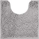 Reyox Chenille Bath Mat, Toilet Rugs U Shaped, Soft Plush Bath Bathroom Rug, Absorbent Shaggy Bathroom Contour Rug Light Grey 19.7"x15.7"