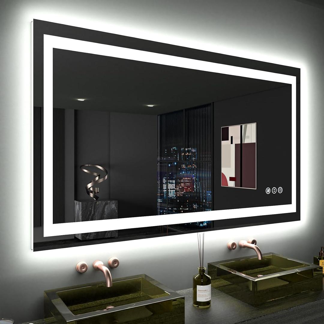 LOAAO 48"X28" LED Bathroom Mirror with Lights, UL Listed