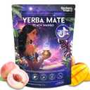 Yerba Mate Instant Tea Powder - Peach & mango flavored energy drink(360g), clean energy focuses on gut health, prebiotics and probiotics provide energy, low-sugar, Stay alert and focused, 30 Servings