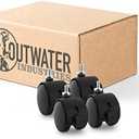 2" Wheel Diameter | Black Nylon Swivel Hooded Samson Twin Wheel Caster with Brake | and 1/4-20 x 1/2" Threaded Stem | Installed mounting Height: 2-5/16''| 4 Pack