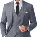Gentle Season Men's 6 Pieces Slim Fit Dark Gray Suit Elegant Solid One Button Single Breasted Tuxedos Suits for Men Prom Party Wedding & Business Blazer Vest Pants Set Regular 38