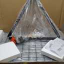 6' x 2' Heavy Duty Triangle Wire Grid Panel Tower with Base and Casters, Wire Grid Wall Display Rack, Black Finish